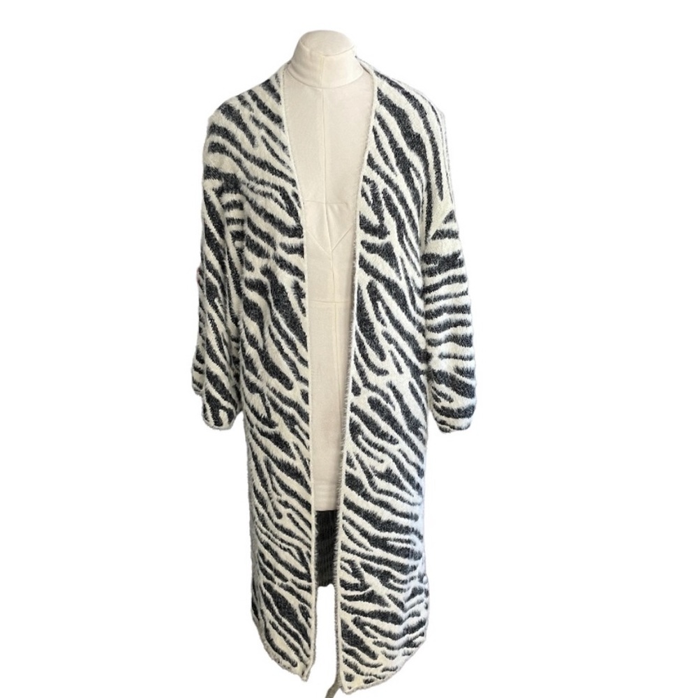 Do Everything in Love (Anthropologie) Zebra Print Maxi Sweater Cardigan